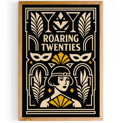 Roaring Twenties Poster, Flapper Girl Fashion Print