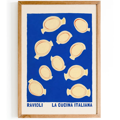 Ravioli Pasta Pattern Poster Print