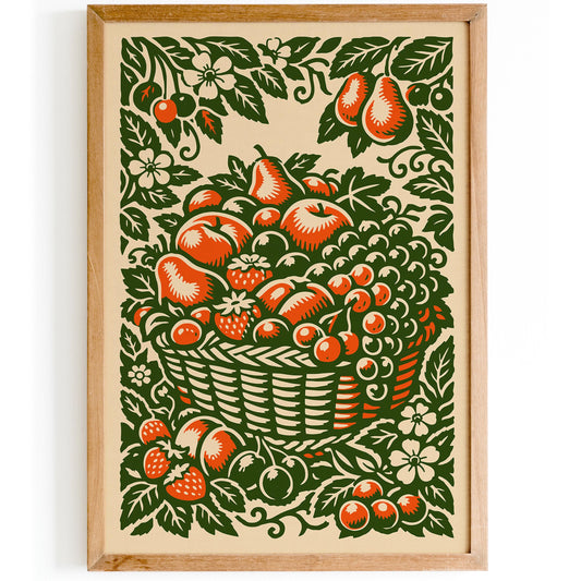 Vintage Bowl of Fruit Poster