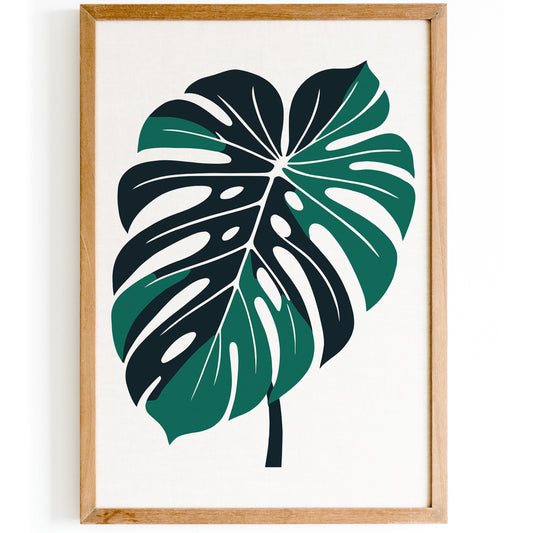 Big Monstera Leaf Nature Print