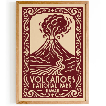 Volcanoes National Park Poster - Hawaii Travel Wall Art