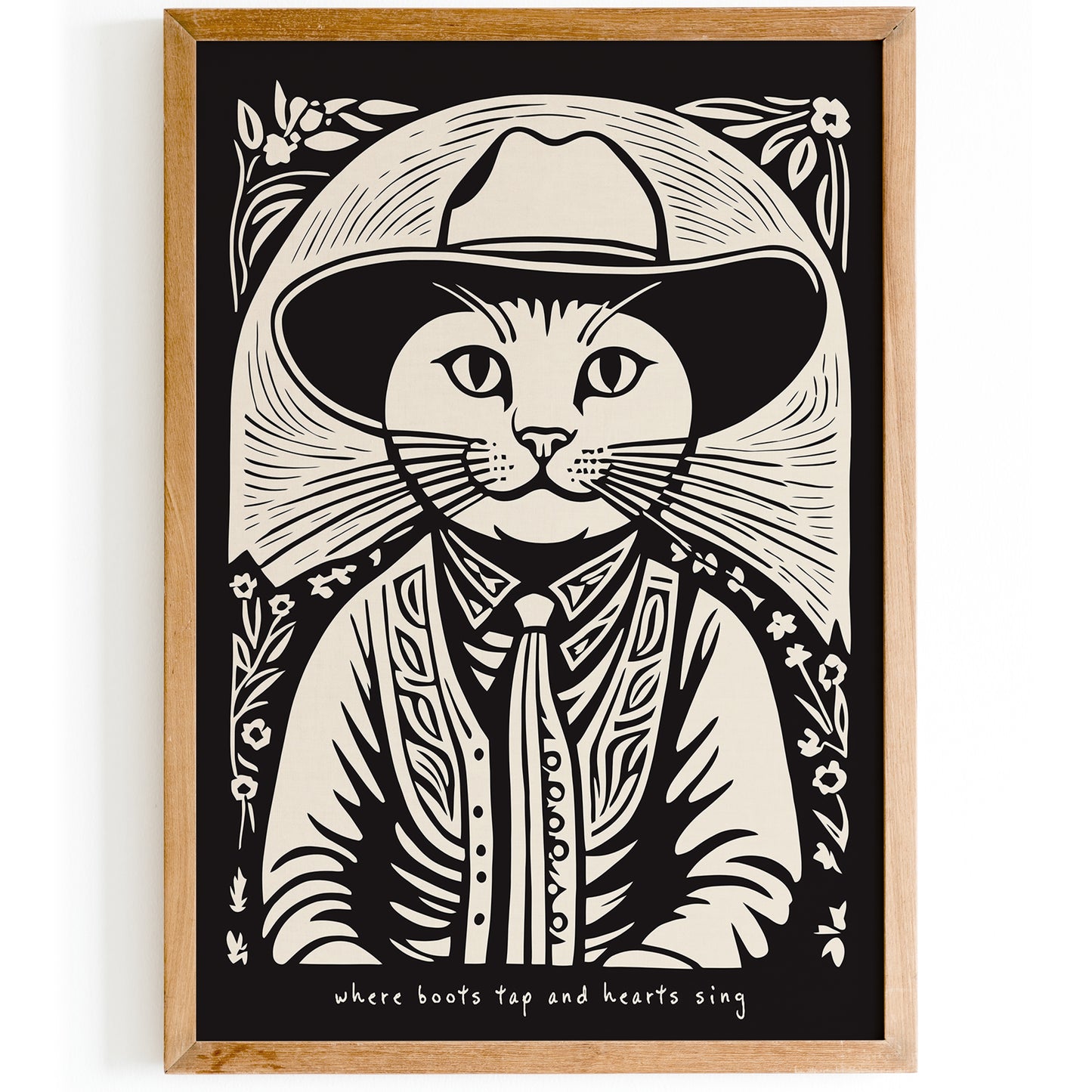 Cat Cowboy Cute Art Print