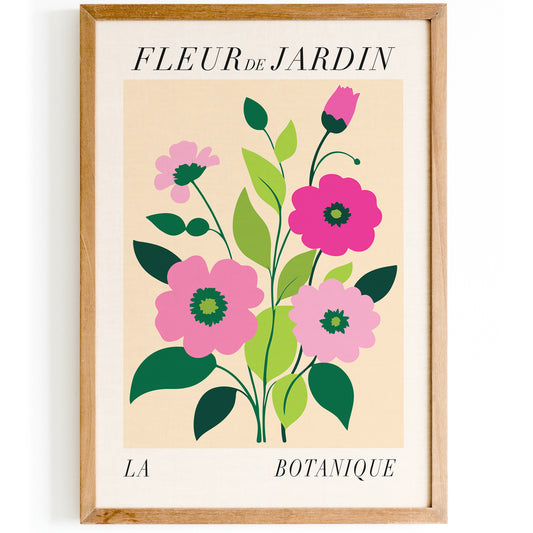 Pink Fleur de Jardin French Poster Print