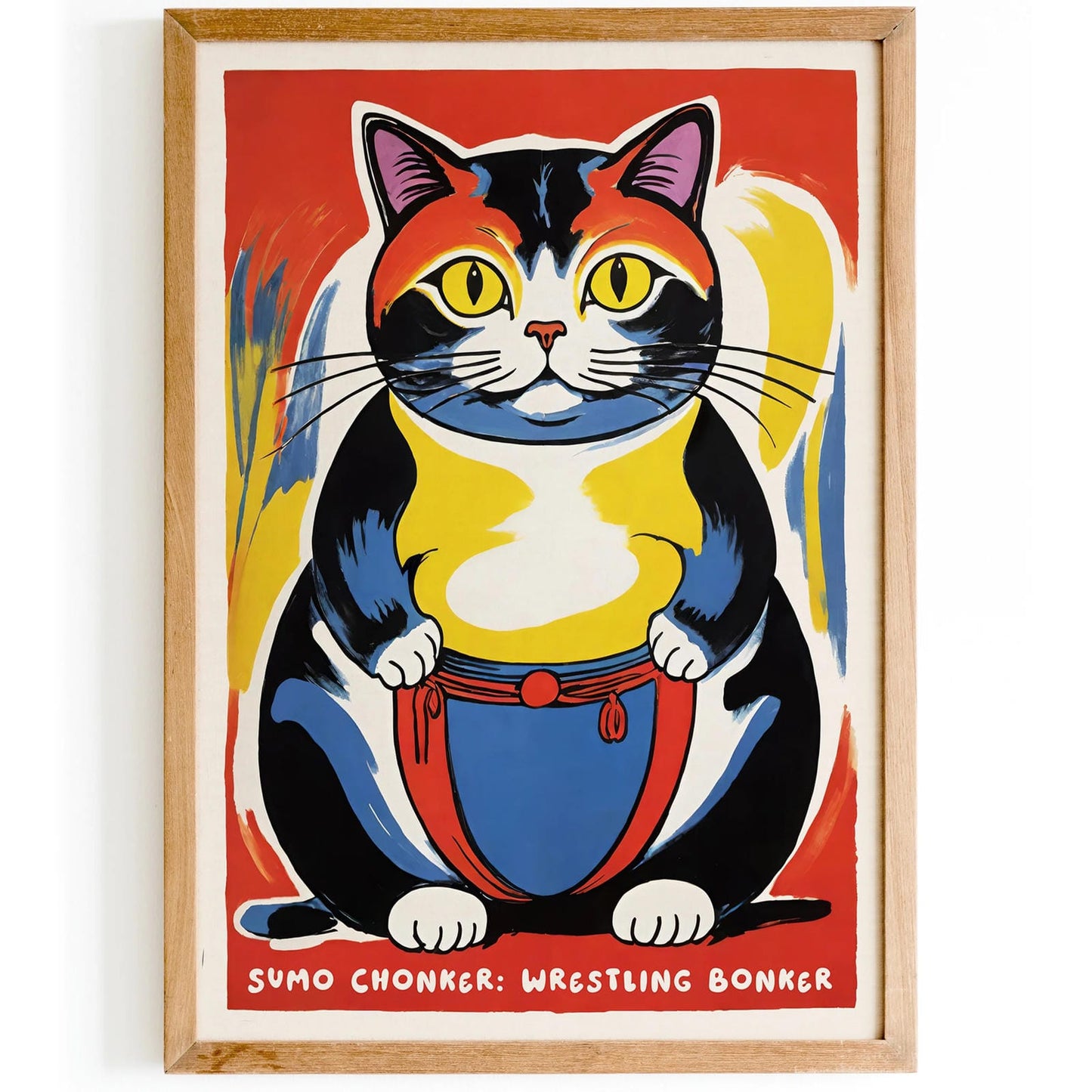 Japanese Sumo Cat Poster