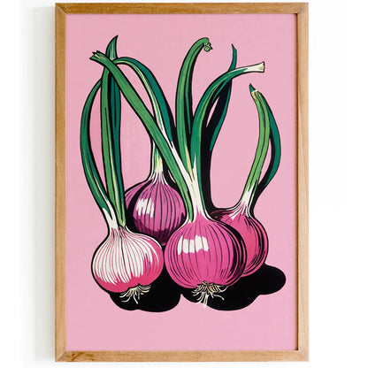 Red Onions Retro Wall Art