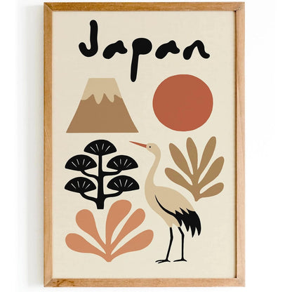 Japan Neutral Tones Travel Art Print