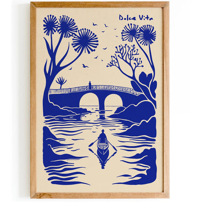 Blue Dolce Vita Travel Art Print, Coastal Italy Wall Art