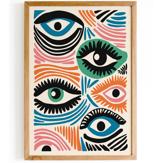 Pop Art Eyes Wall Art Print 2024