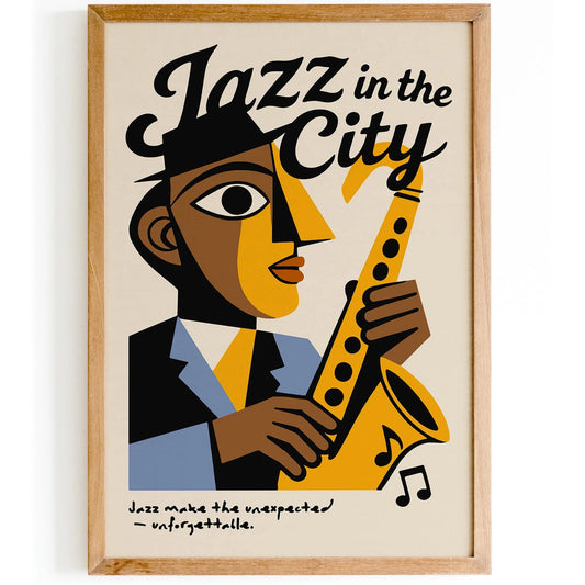 Jazz in the NYC City Music Poster