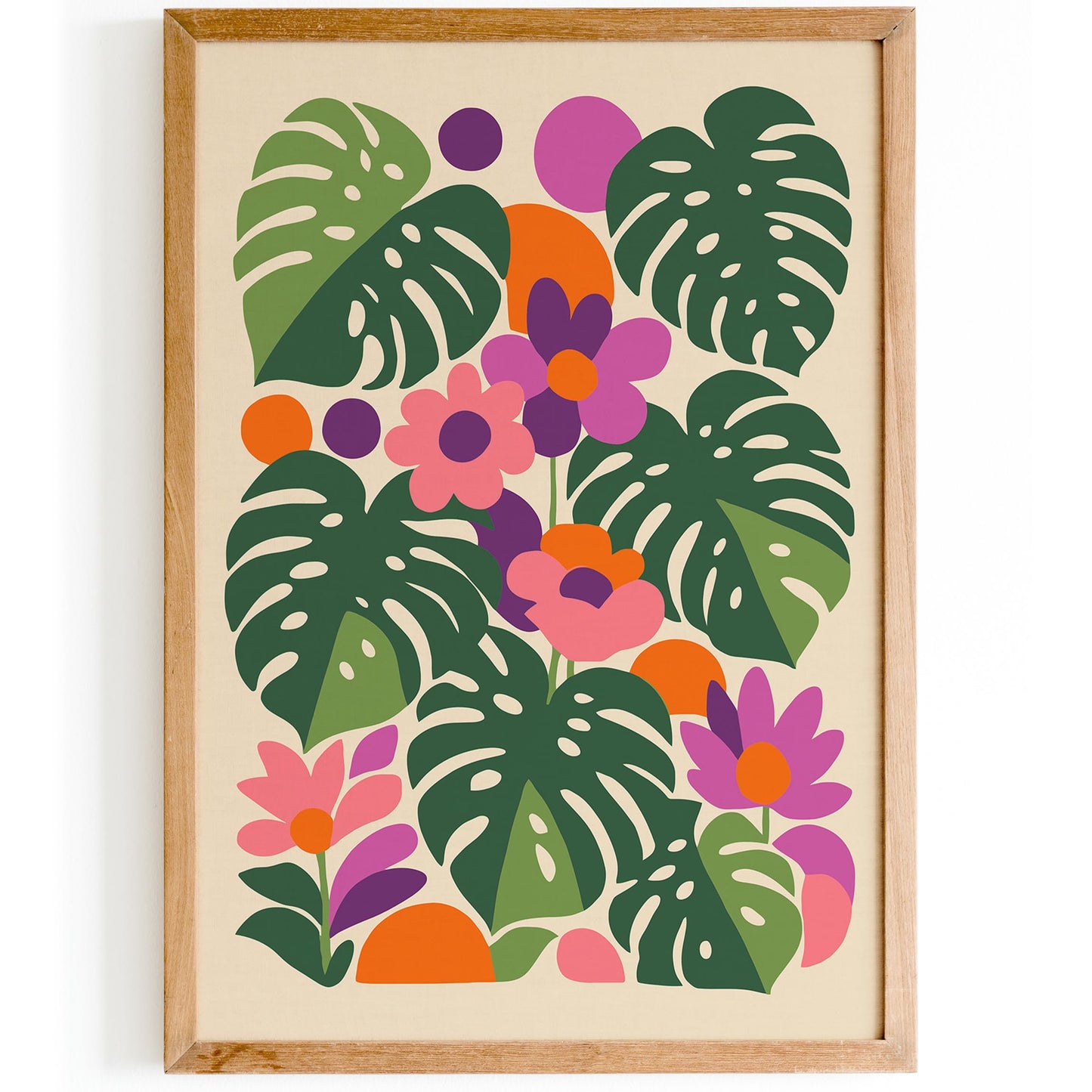Colorful Jungle Monstera Poster – Tropical Botanical Wall Art Print