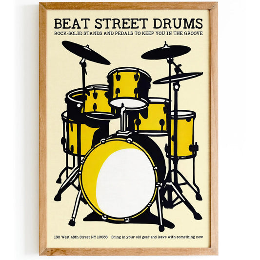 Bold Yellow Drum Kit Art Print