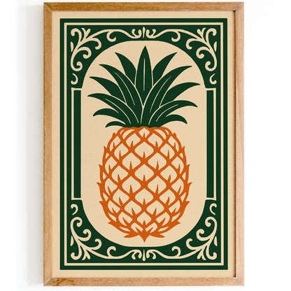 Rococo Pineapple Fruit Wall Art for Kitchen Decor