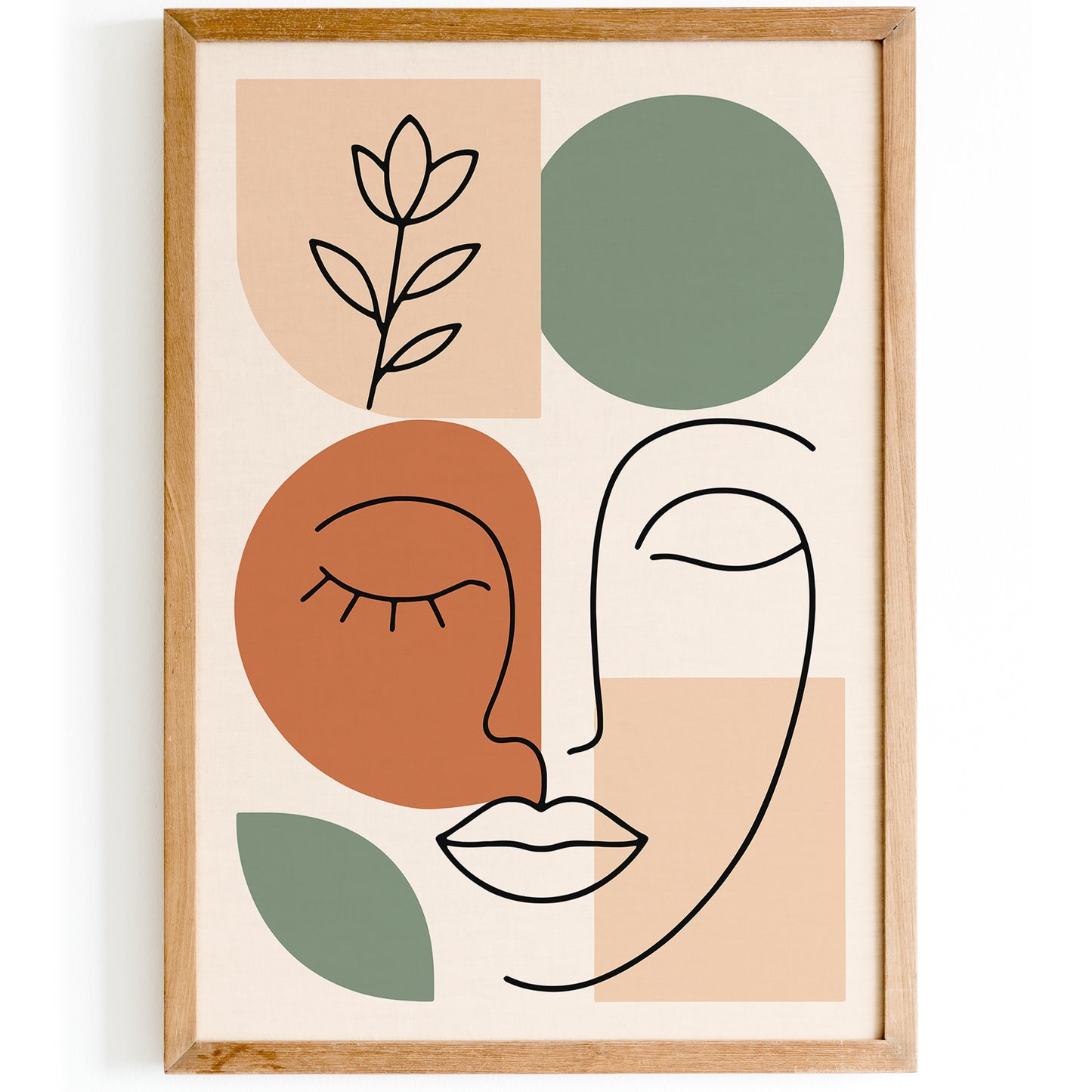 Boho Line Art – Woman & Geometric Forms