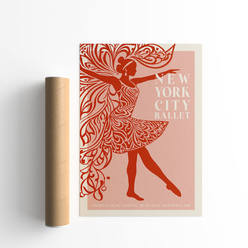 Vintage Ballet Red Poster