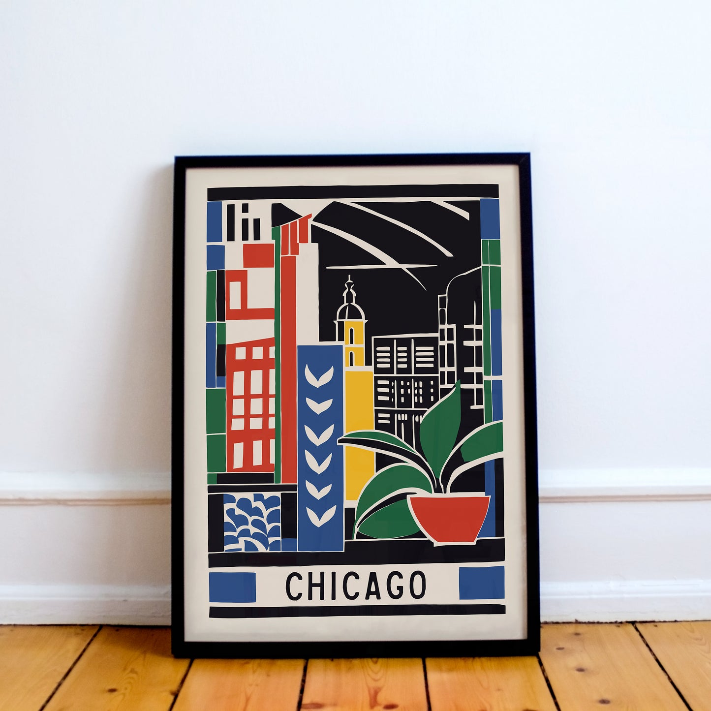 Chicago Retro Travel Art Print