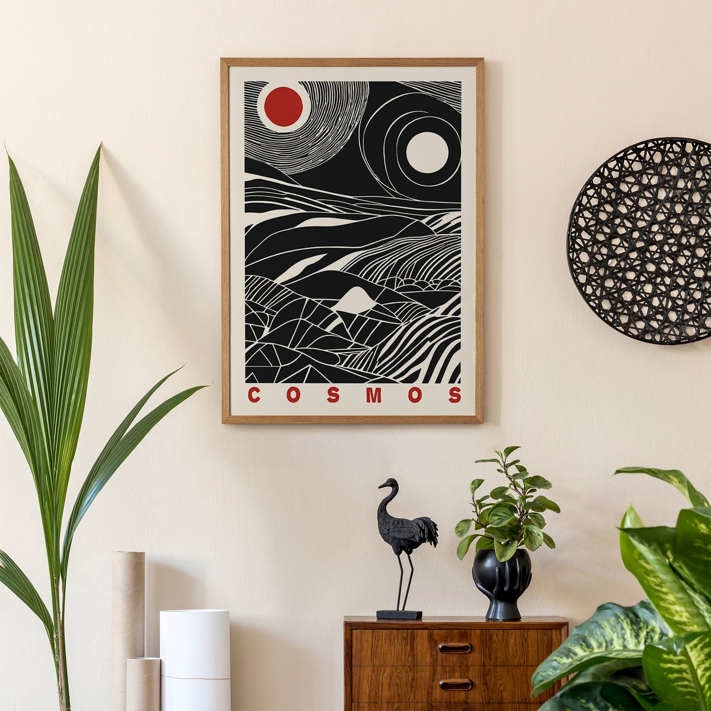 Black and White Cosmos Poster