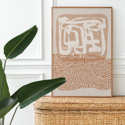 Beige Boho Abstract Poster