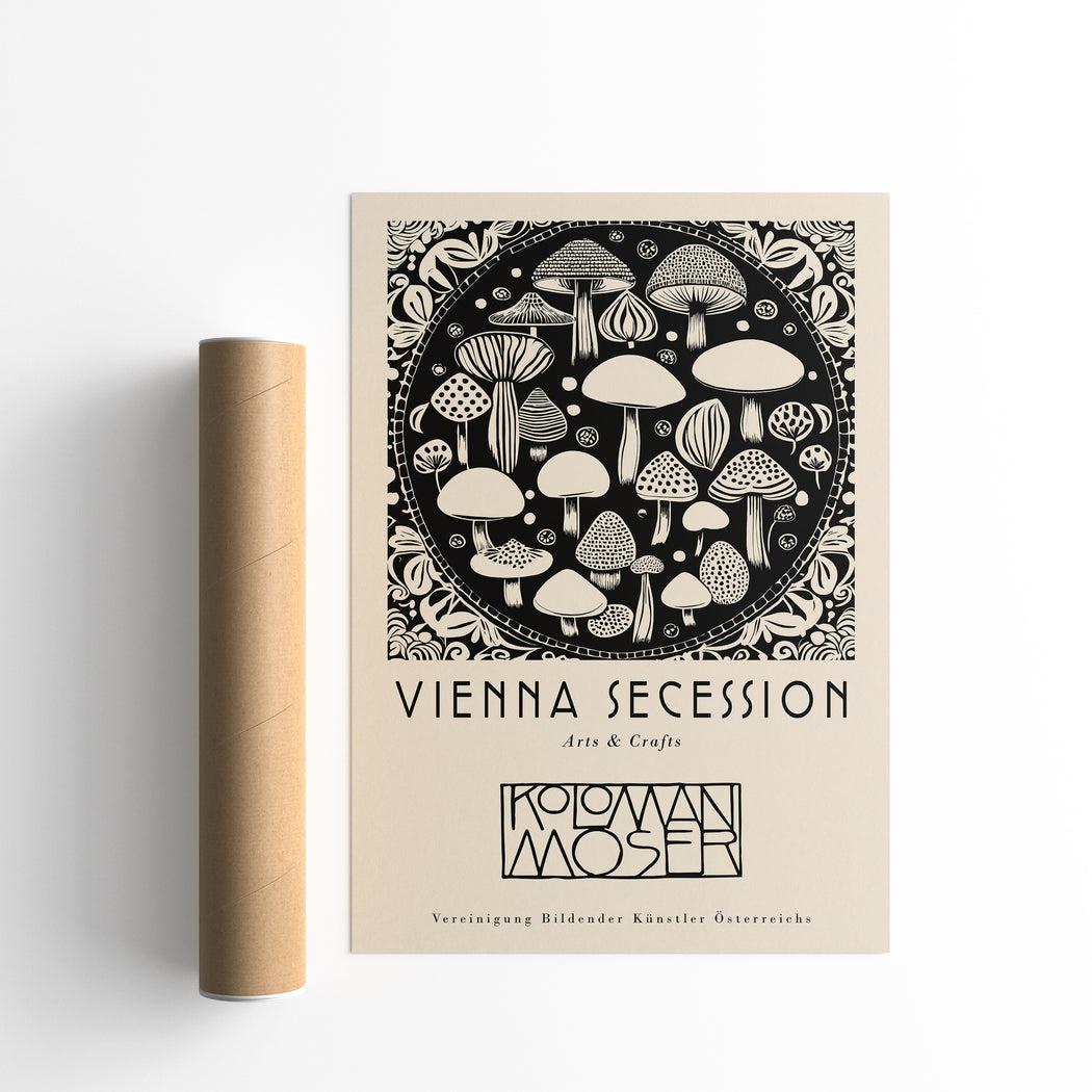 Mushrooms Vintage Poster