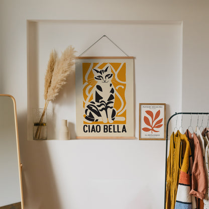 Ciao Bella Yellow Cat Art Print