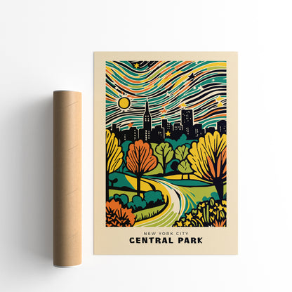 Central Park Vintage Poster