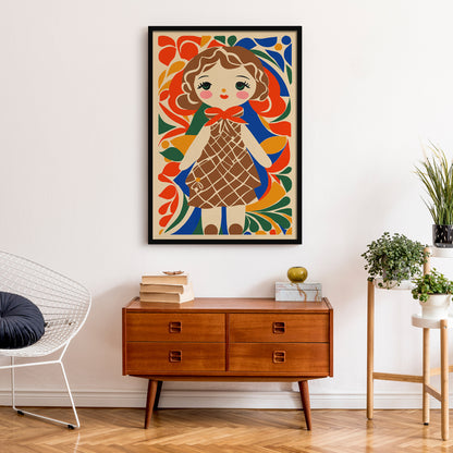 Cute Little Dollie Art Print Kids Room Decor