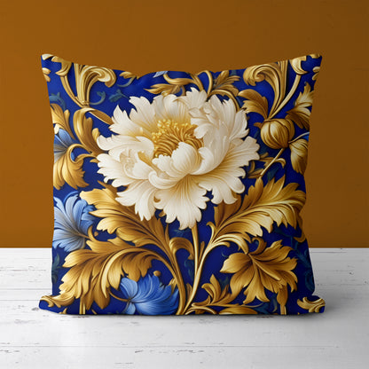 W. Morris Elegant Flowers Throw Pillow