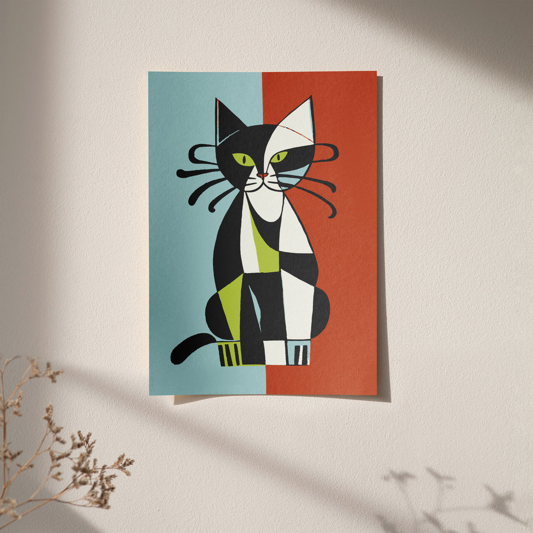 Retro Cat Portrait Poster