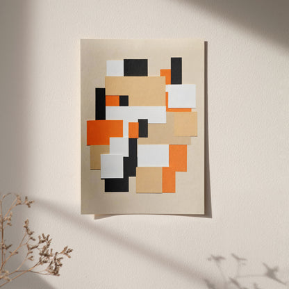 Black and Orange Geometric Poster