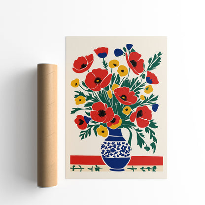 Poppies Bouquet Poster