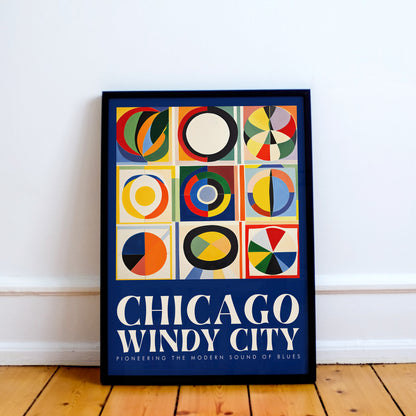 Chicago Windy City Blues Music Poster