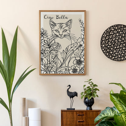 Ciao Bella Minimalist Cat Poster