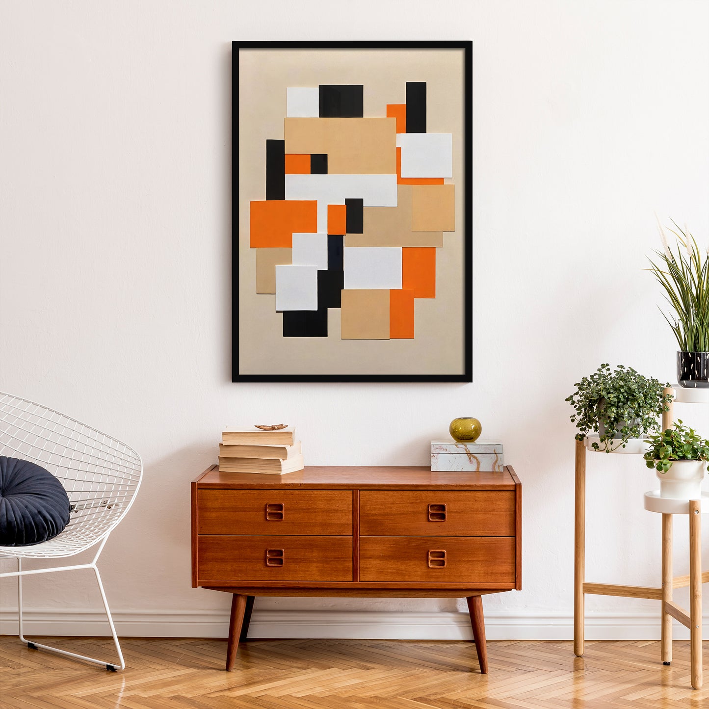 Black and Orange Geometric Poster