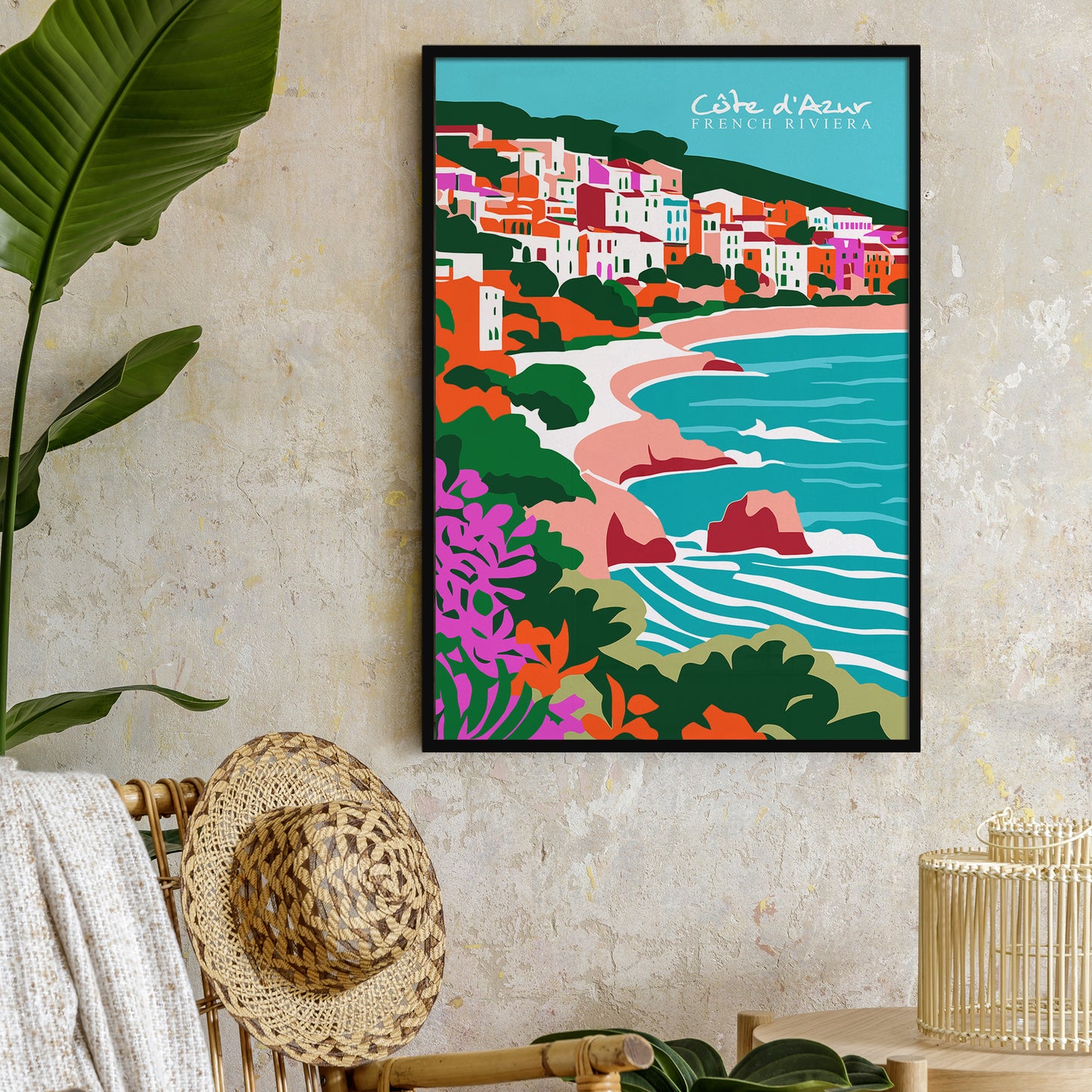 Colorful French Riviera Art Print