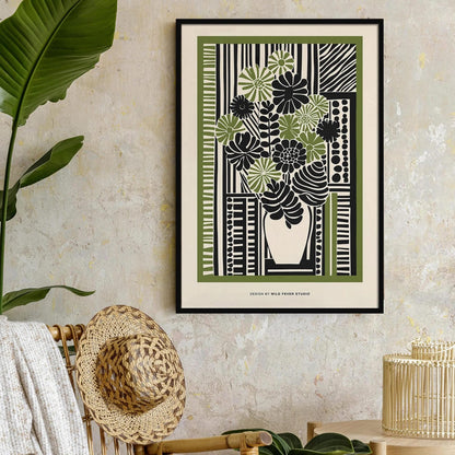 Farmhouse Wall Decor - Green Floral Print