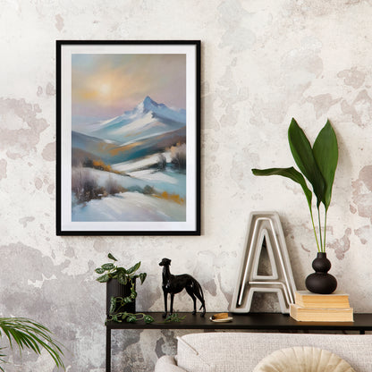Pastel Mountain Painting Print