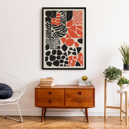 Mid Century Modern Abstract Cut Outs Print