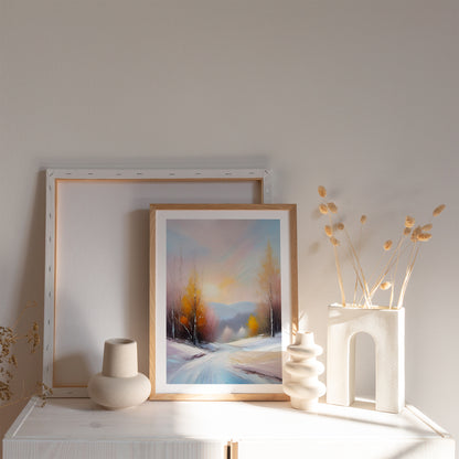 Winter Landscape Painting Print