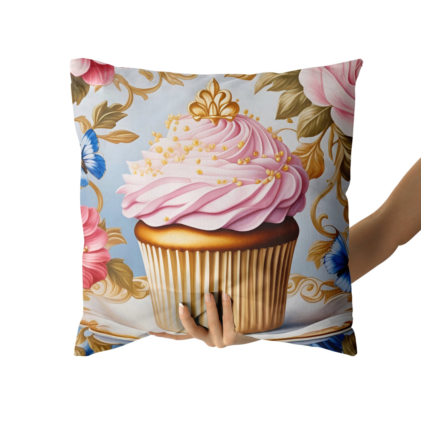 Cupcake Art Nouveau Throw Pillow