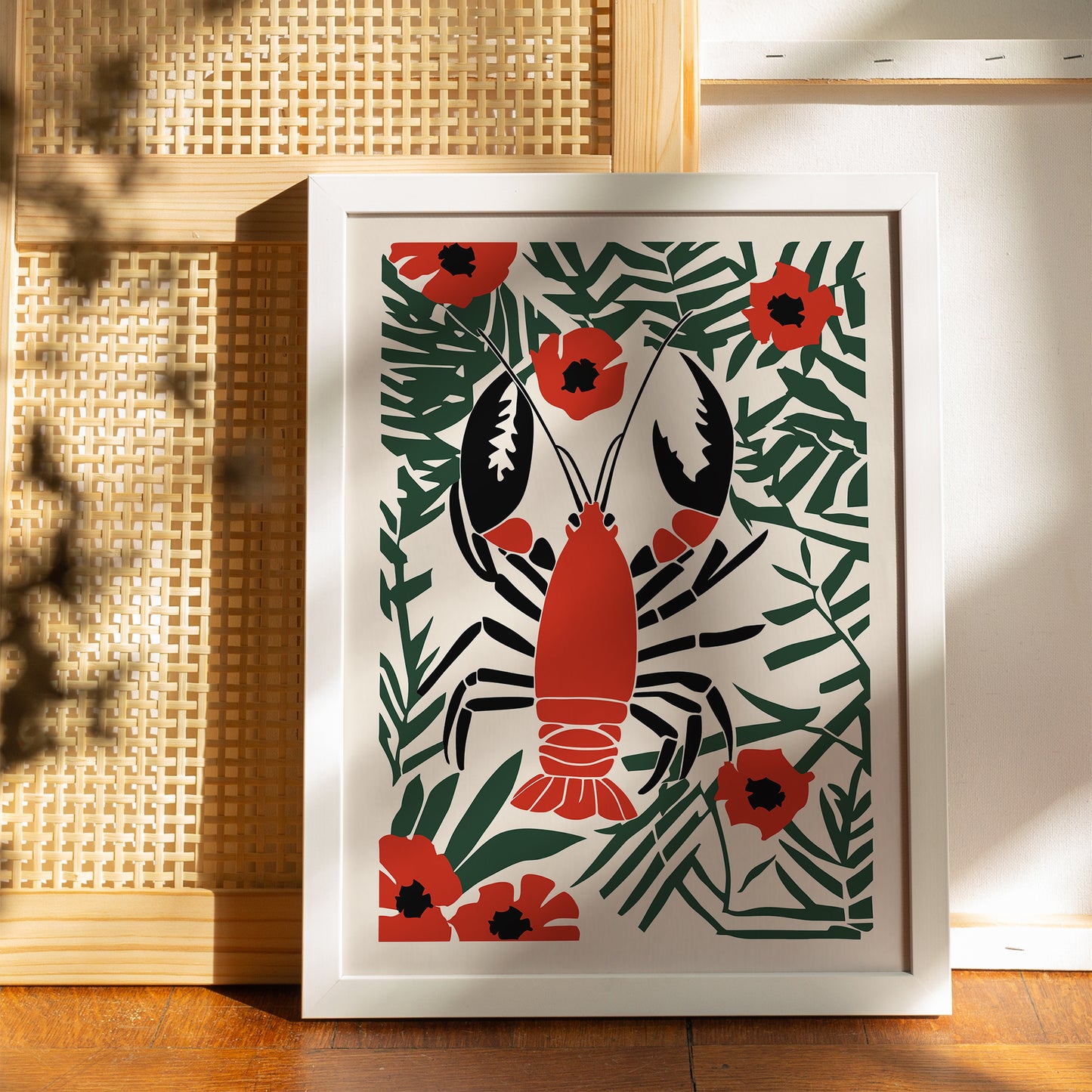 Retro Red Lobster Kitchen Poster