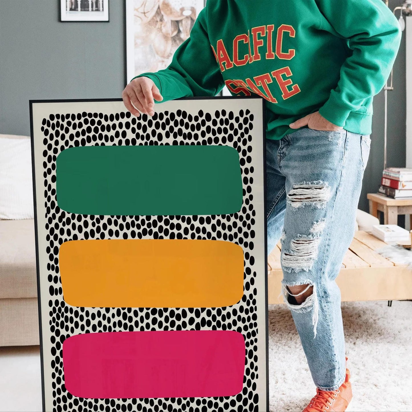 Mid Century Modern Colorful Art Print