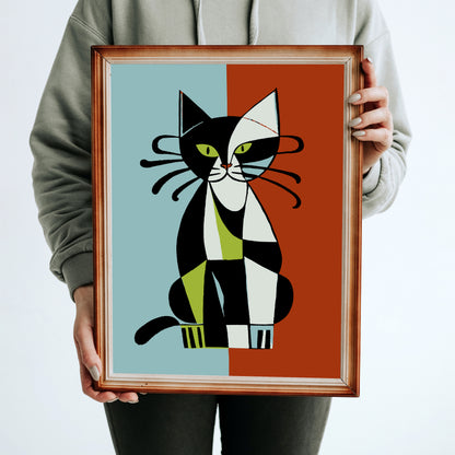 Retro Cat Portrait Poster