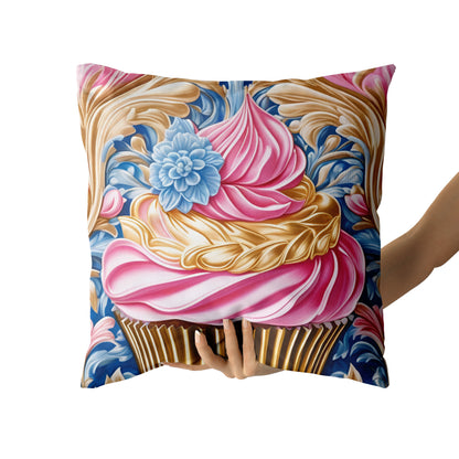 Pink Cupcake Sweet Throw Pillow