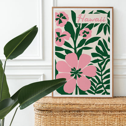 Hawaii Green Pink Poster