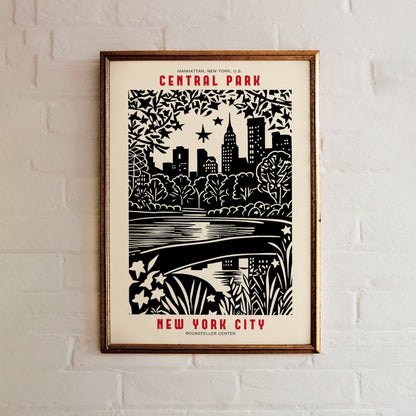 Central Park NYC Painting Poster