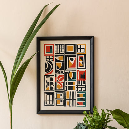 Retro Abstract Cut Outs Poster