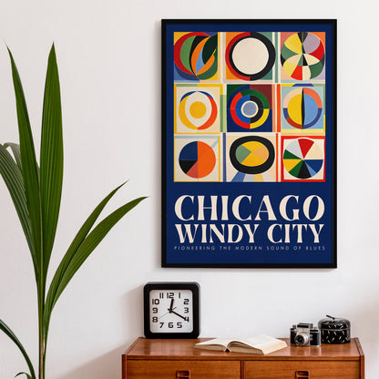Chicago Windy City Blues Music Poster