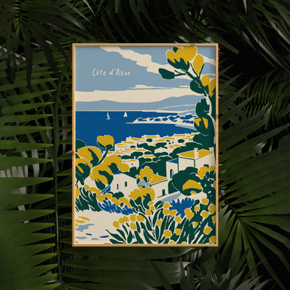 Cote d Azur Travel Artistic Poster