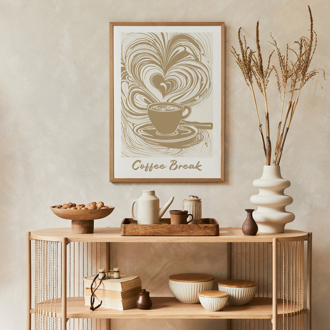 Coffee Break Beige Poster