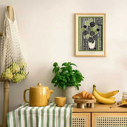 Farmhouse Wall Decor - Green Floral Print