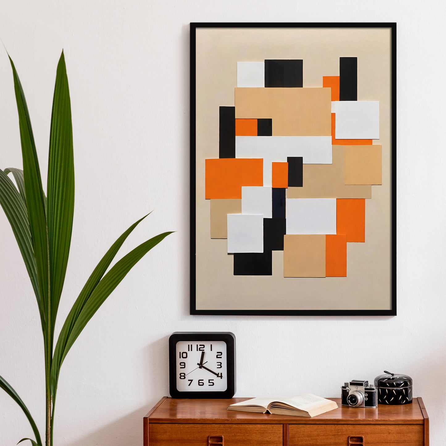 Black and Orange Geometric Poster